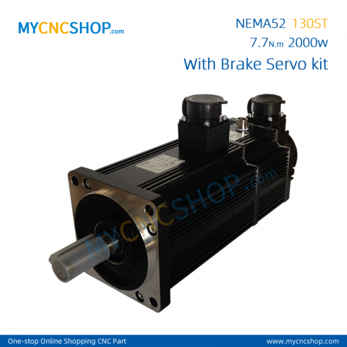 NEMA52 130ST-M07725 220V 7.7N.m 2.0KW server system with brake motor