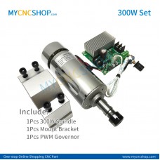 300W air-cooled spindle+bracket+PWM governor
