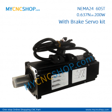 NEMA24 60ST-M00630 220V 0.637N.m 0.2KW server system with brake motor