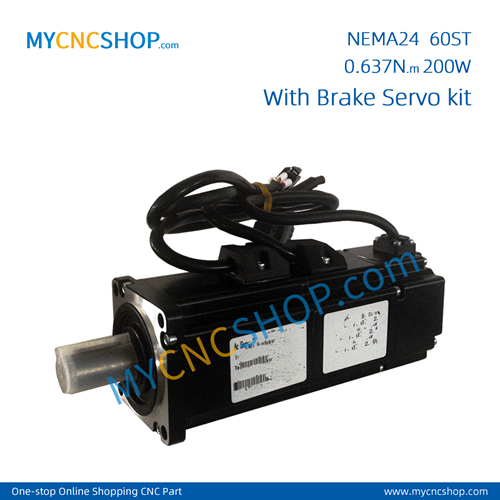 NEMA24 60ST-M00630 220V 0.637N.m 0.2KW server system with brake motor