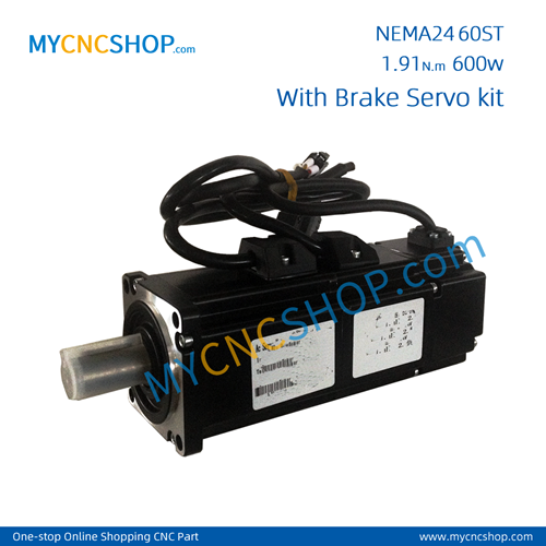 NEMA24 60ST-M01930 220V 1.91N.m 0.6KW server system with brake motor