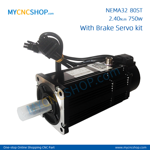 NEMA32 80ST-M02430 220V 2.4N.m 0.75KW server system with brake motor