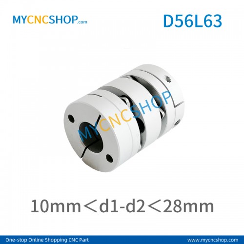 D56L63mm Double diaphragm Coupling hole size range 10mm＜d1-d2＜28mm 