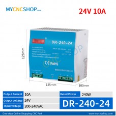 DR-240-24 Single Output Industrial DIN Rail Switching Power Supply AC-DC SMPS 24VDC 10A 240W