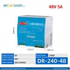 DR-240-48 Single Output Industrial DIN Rail Switching Power Supply AC-DC SMPS 48VDC 5A 240W