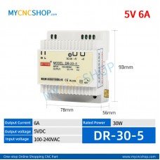 DR-30-5 Single Output Industrial DIN Rail Switching Power Supply AC-DC SMPS 5VDC 6A 30W