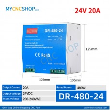 DR-480-24 Single Output Industrial DIN Rail Switching Power Supply AC-DC SMPS 24VDC 20A 480W
