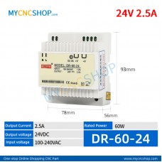 DR-60-24 Single Output Industrial DIN Rail Switching Power Supply AC-DC SMPS 24VDC 2.5A 60W