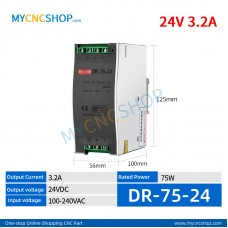 DR-75-24 Single Output Industrial DIN Rail Switching Power Supply AC-DC SMPS 24VDC 3.2A 75W