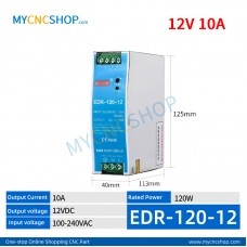 EDR-120-12 Single Output Industrial DIN Rail Switching Power Supply AC-DC SMPS 12VDC 10A 120W