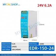 EDR-150-24 Single Output Industrial DIN Rail Switching Power Supply AC-DC SMPS 24VDC 6.2A 150W