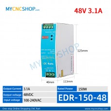 EDR-150-48 Single Output Industrial DIN Rail Switching Power Supply AC-DC SMPS 48VDC 3.1A 150W