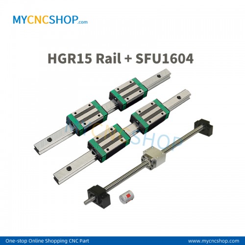 SFU1604 700mm+HGR15 Rail 700mm+HGH15CA Carriages+BK12/BF12 End support+DSG16H Nut housing+8×10mm Coupling # same size as HIWIN HGR15 and HGH15CA