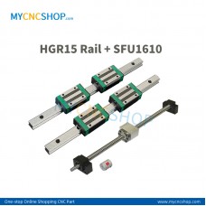 SFU1610 750mm+HGR15 Rail 750mm+HGH15CA Carriages+BK12/BF12 End support+DSG16H Nut housing+8×10mm Coupling # interchange with HIWIN HGR15 and HGH15CA