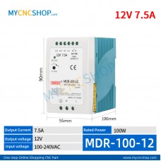 MDR-100-12 Single Output Industrial DIN Rail Switching Power Supply AC-DC SMPS 12VDC 7.5A 100W
