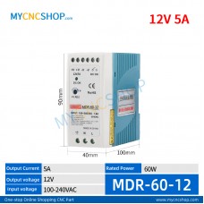 MDR-60-12 Single Output Industrial DIN Rail Switching Power Supply AC-DC SMPS 12VDC 5A 60W