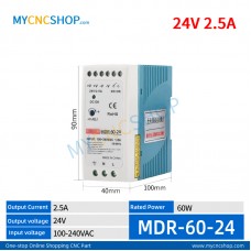 MDR-60-24 Single Output Industrial DIN Rail Switching Power Supply AC-DC SMPS 24VDC 2.5A 60W