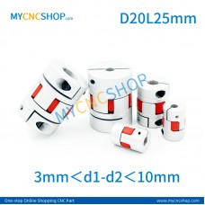 Plum coupling D20L25mm hole size range 3mm＜d1-d2＜10mm 