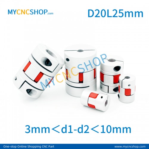 Plum coupling D20L25mm hole size range 3mm＜d1-d2＜10mm 