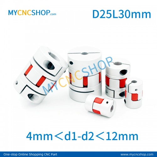 Plum coupling D25L30mm hole size range 4mm＜d1-d2＜12mm 