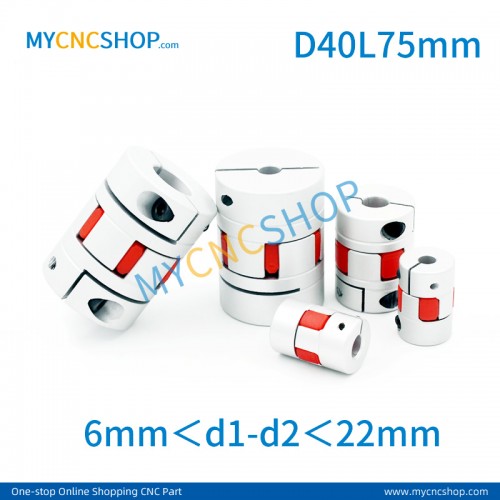 Plum coupling D40L75mm hole size range 6mm＜d1-d2＜22mm 