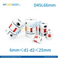 Plum coupling D45L66mm hole size range 6mm＜d1-d2＜25mm 
