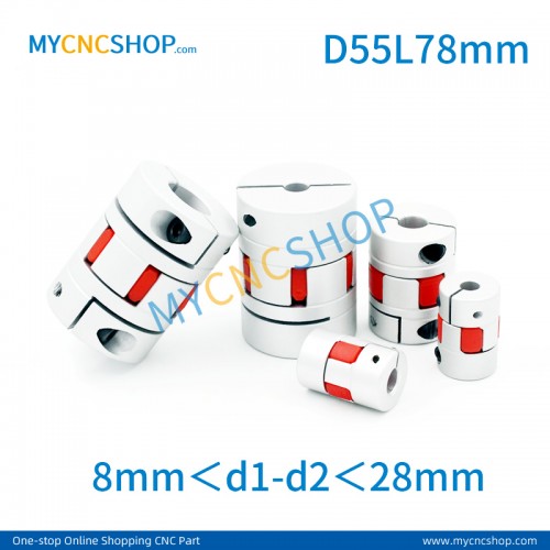 Plum coupling D55L78mm hole size range 8mm＜d1-d2＜28mm 