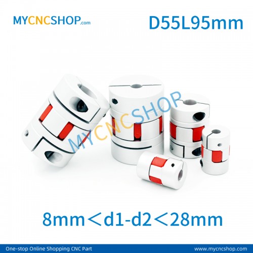 Plum coupling D55L95mm hole size range 8mm＜d1-d2＜28mm 