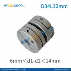 Single Disc Coupling D34L32mm hole size range 6mm＜d1-d2＜14mm