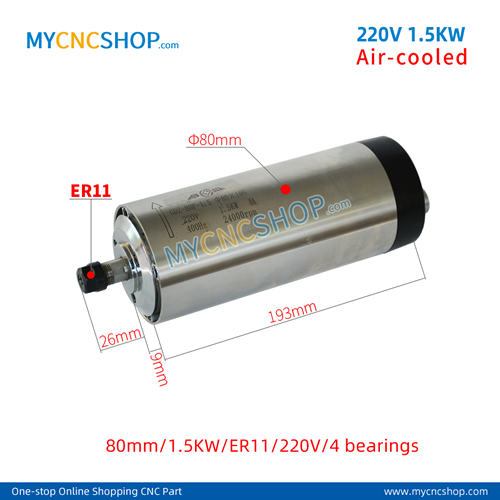 CNC spindle CHANGSHENG DIA.80mm 1.5KW ER11 4bearing For Engraving Milling