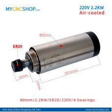 CNC spindle CHANGSHENG DIA.80mm 2.2KW ER20 4bearing For Engraving Milling