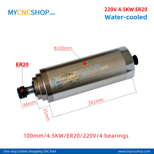 CNC spindle CHANGSHENG DIA.100mm 4.5KW er20 220v 4bearing For Engraving Milling