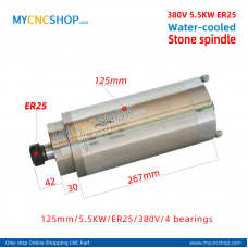 CNC spindle CHANGSHENG DIA.125mm 5.5KW er25 380v 4bearing  stone For Engraving Milling