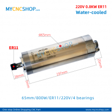 CNC spindle CHANGSHENG DIA.65mm 0.8KW er11 220v 4bearing For Engraving Milling