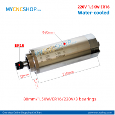 CNC spindle CHANGSHENG DIA.80mm 1.5KW er16 220v 3bearing For Engraving Milling