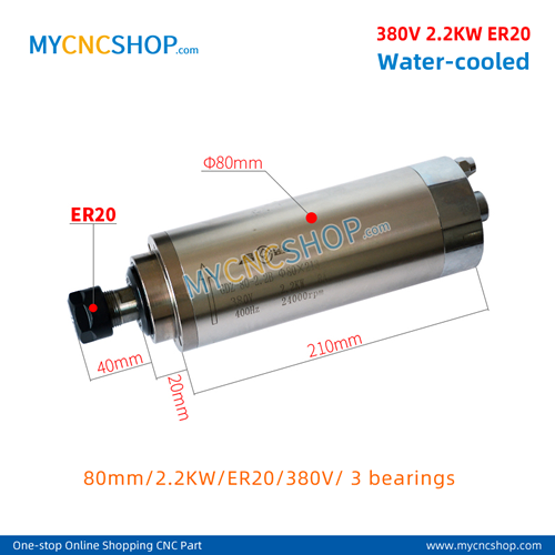 CNC spindle CHANGSHENG DIA.80mm 2.2KW er20 380v 3bearing For Engraving Milling