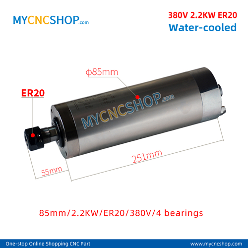 CNC spindle CHANGSHENG DIA.85mm 2.2KW er20 380v 4bearing For Engraving Milling