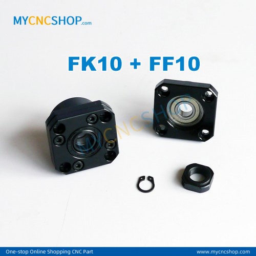 1Pcs FK10 + 1Pcs FF10 Ballscrew bearing mounts end support