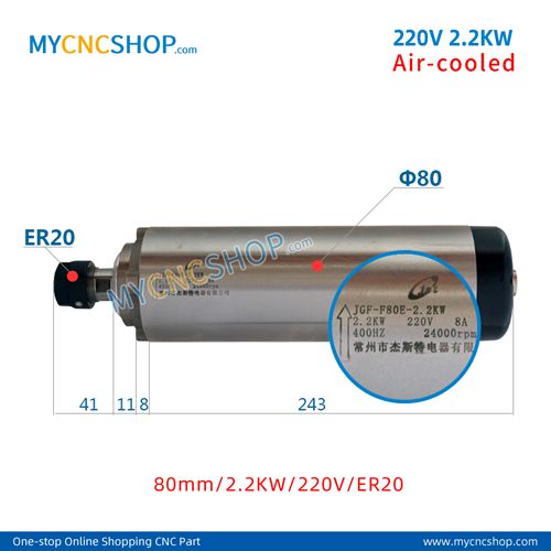 JST JIESITE DIA.80mm 2.2KW ER20 For Engraving Milling