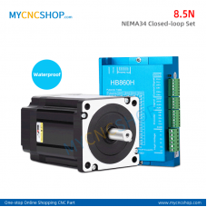 NEMA34 8A 8.5N.m Waterproof closed-loop stepper motor with encoder Hybrid driver HB860H + 3meter cable 