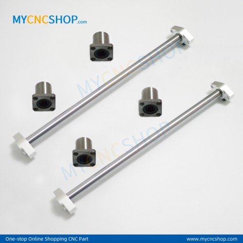 2Pcs Dia.10mm-L300mm Linear Shaft Hardened Rod+4Pcs SHF10 shaft rail support+4Pcs LMK10UU Linear Blocks Unit