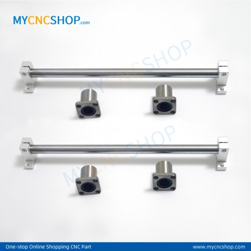 2Pcs Dia.10mm-L400mm Linear Shaft Hardened Rod+4Pcs SK10 shaft rail support+4Pcs LMK10UU Linear Blocks Unit