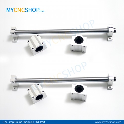 2Pcs Dia.12mm-L400mm Linear Shaft Hardened Rod+4Pcs SK12 shaft rail support+4Pcs SCS12UU Linear Blocks Unit