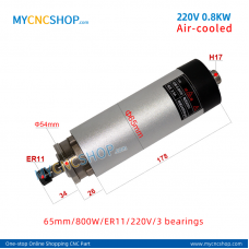CNC router spindle SHUNTONG DIA.65mm 800W ER11 3bearing For Engraving Milling