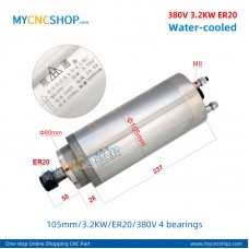 CNC router spindle SHUNTONG DIA.105mm 3.2KW ER20 380v 4bearing For Engraving Milling