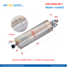 CNC router spindle SHUNTONG DIA.65mm 800W ER11 4bearing For Engraving Milling