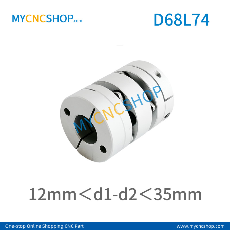 D68L74mm Double diaphragm Coupling Aluminum alloy elastic lamination servo motor screw clamping coupling 