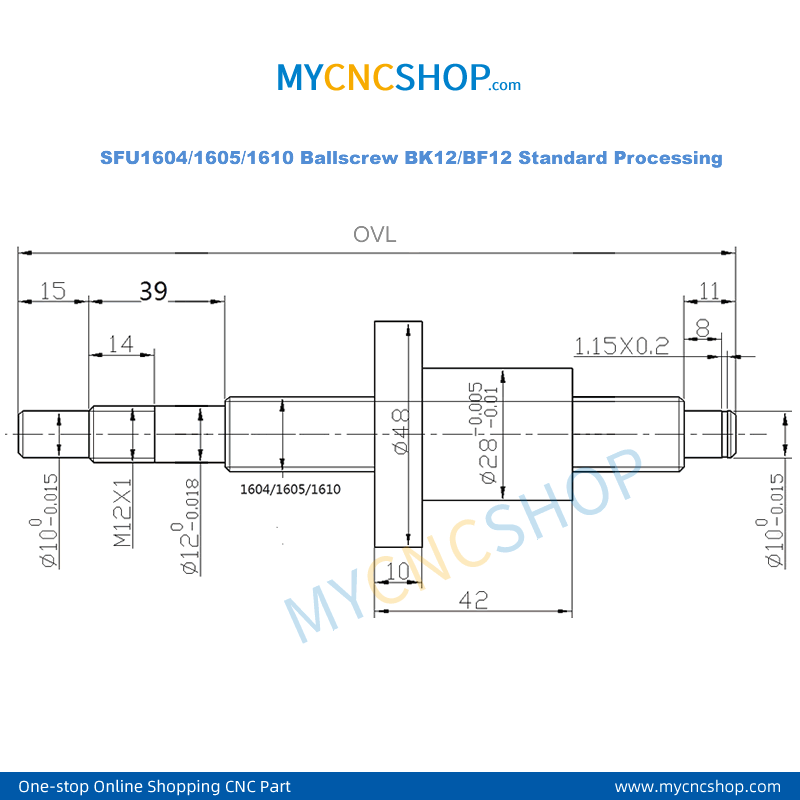 2 x SBR12-300mm linear rail+1 ballscrew RM1204--350mm 1 BK10/BF10 &1 coupling 