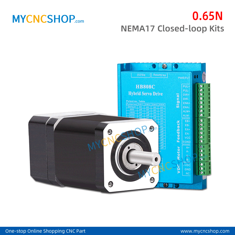 0.65N NEMA17 Closed Loop Stepper Motor encoder driver HB808C with cable