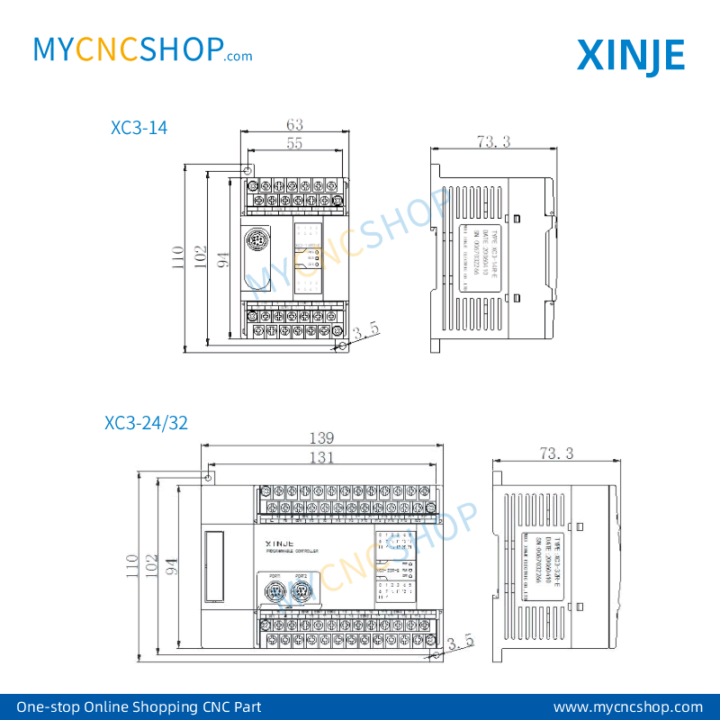 AC220V PLC Module CPU 24DI NPN XC3-42R-E XINJE for CNC System 